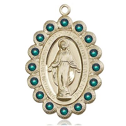 Miraculous Medal Necklace - 14K Gold Filled - 1-1/8 Inch Tall by 3/4 Inch Wide with 24" Chain