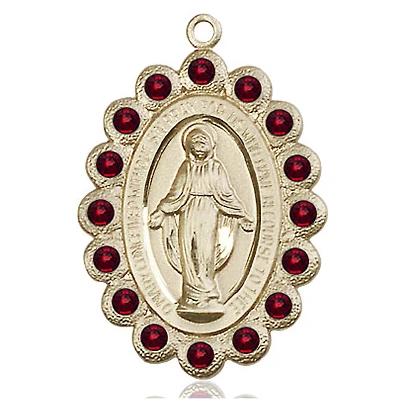 Miraculous Medal - 14K Gold - 1-1/8 Inch Tall by 3/4 Inch Wide