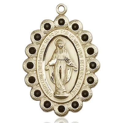 Miraculous Medal Necklace - 14K Gold Filled - 1-1/8 Inch Tall by 3/4 Inch Wide with 24" Chain