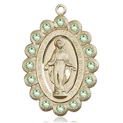 Miraculous Medal - 14K Gold - 1-1/8 Inch Tall by 3/4 Inch Wide