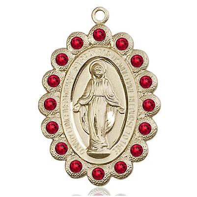 Miraculous Medal Necklace - 14K Gold Filled - 1-1/8 Inch Tall by 3/4 Inch Wide with 24" Chain