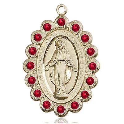 Miraculous Medal - 14K Gold - 1-1/8 Inch Tall by 3/4 Inch Wide