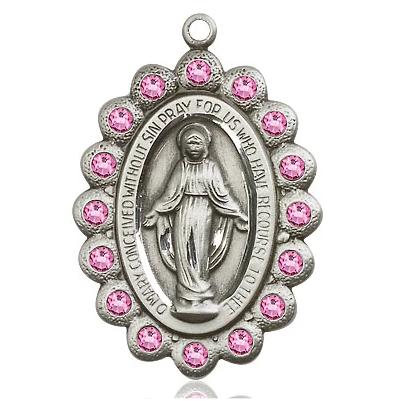 Miraculous Medal - Pewter - 1-1/8 Inch Tall by 3/4 Inch Wide