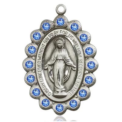 Miraculous Medal - Pewter - 1-1/8 Inch Tall by 3/4 Inch Wide