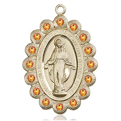 Miraculous Medal - 14K Gold Filled - 1-1/8 Inch Tall by 3/4 Inch Wide