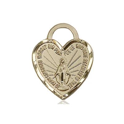 Miraculous Medal Necklace - 14K Gold Filled - 3/4 Inch Tall by 5/8 Inch Wide with 24" Chain
