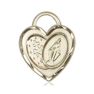 Miraculous Medal - 14K Gold Filled - 3/4 Inch Tall by 5/8 Inch Wide