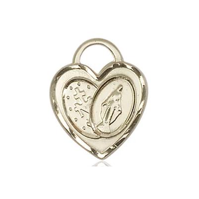 Miraculous Medal Necklace - 14K Gold Filled - 3/4 Inch Tall by 5/8 Inch Wide with 24" Chain