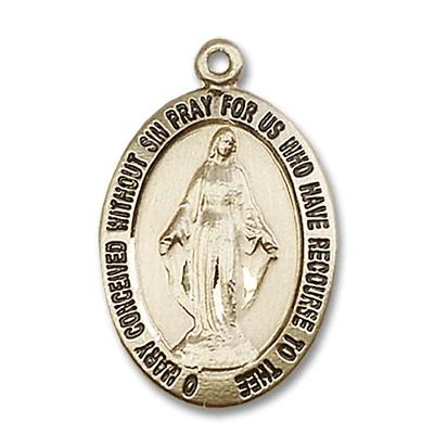 Miraculous Medal - 14K Gold Filled - 1 Inch Tall by 5/8 Inch Wide