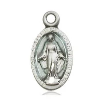 Miraculous Medal - Sterling Silver - 1/2 Inch Tall by 1/4 Inch Wide