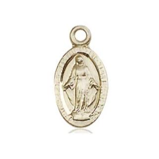 Miraculous Medal - 14K Gold Filled - 1/2 Inch Tall by 1/4 Inch Wide