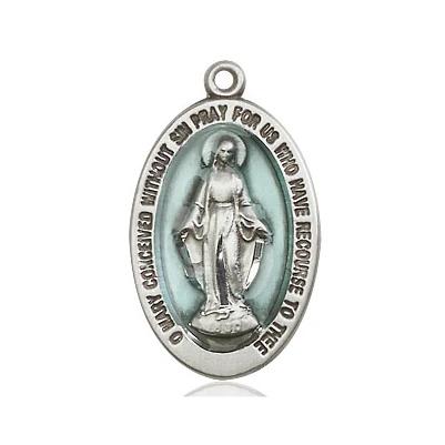 Miraculous Medal - Sterling Silver - 7/8 Inch Tall by 1/2 Inch Wide
