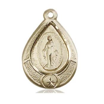 Miraculous Medal - 14K Gold Filled - 3/4 Inch Tall by 1/2 Inch Wide