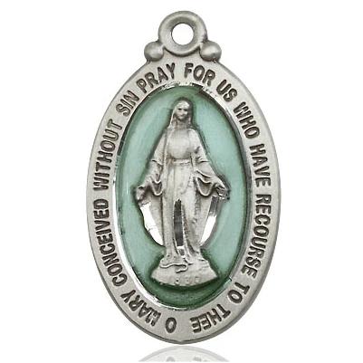 Miraculous Medal - Pewter - 1-1/8 Inch Tall by 5/8 Inch Wide