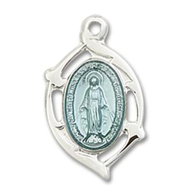 Miraculous Medal - Pewter - 5/8 Inch Tall by 3/8 Inch Wide