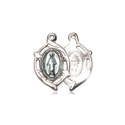 Miraculous Medal - Pewter - 5/8 Inch Tall by 3/8 Inch Wide