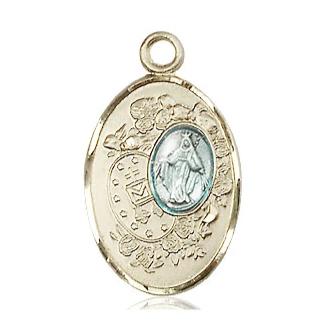 Miraculous Medal - 14K Gold Filled - 7/8 Inch Tall by 1/2 Inch Wide