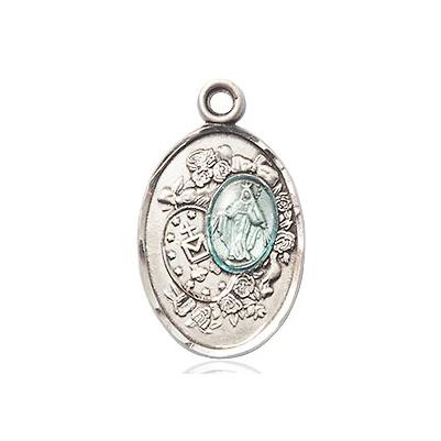 Miraculous Medal Necklace - Sterling Silver - 7/8 Inch Tall by 1/2 Inch Wide with 24" Chain