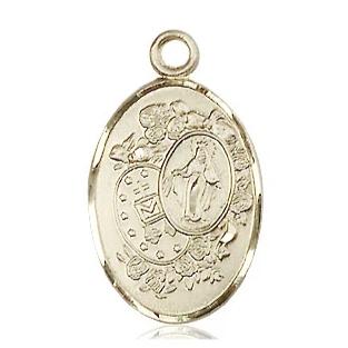 Miraculous Medal - 14K Gold Filled - 7/8 Inch Tall by 1/2 Inch Wide