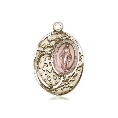Miraculous Medal Necklace - 14K Gold Filled - 3/4 Inch Tall by 1/2 Inch Wide with 24" Chain