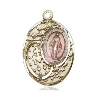 Miraculous Medal - 14K Gold - 3/4 Inch Tall by 1/2 Inch Wide