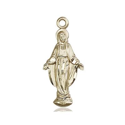 Miraculous Medal - 14K Gold Filled - 7/8 Inch Tall by 3/8 Inch Wide