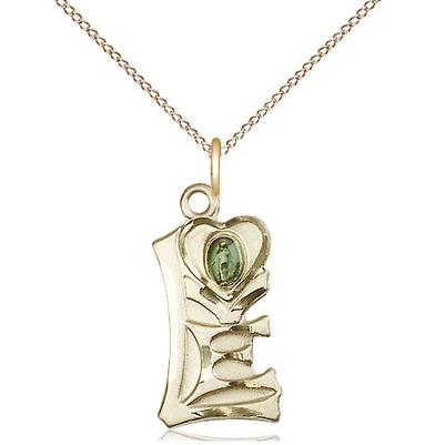Miraculous Medal Necklace - 14K Gold - 3/4 Inch Tall by 3/8 Inch Wide with 18" Chain