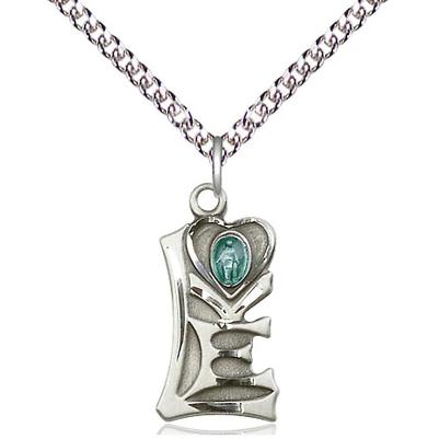 Miraculous Medal Necklace - Sterling Silver - 3/4 Inch Tall by 3/8 Inch Wide with 24" Chain