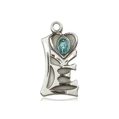 Miraculous Medal Necklace - Sterling Silver - 3/4 Inch Tall by 3/8 Inch Wide with 24" Chain