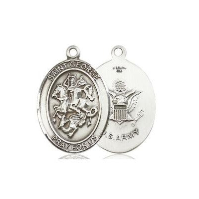 St. George Army Medal - Sterling Silver - 1 Inch Tall x 3/4 Inch Wide