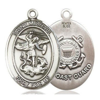 St. Michael Coast Guard Medal - Pewter - 1 Inch Tall x 3/4 Inch Wide
