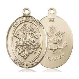 St. George Army Medal - 14K Gold Filled - 3/4 Inch Tall x 1/2 Inch Wide