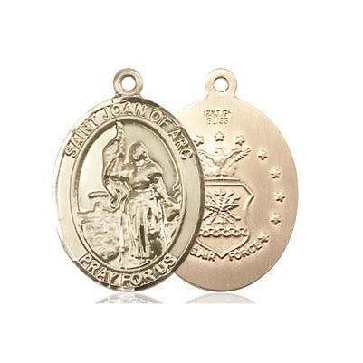 St. Joan of Arc Air Force Medal Necklace - 14K Gold Filled - 3/4 Inch Tall x 1/2 Inch Wide with 24" Chain