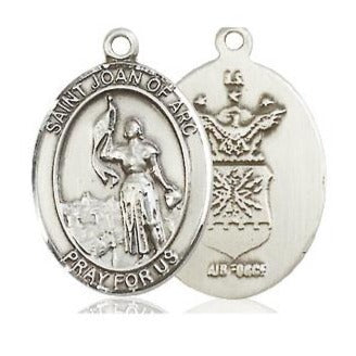 St. Joan of Arc Air Force Medal - Pewter - 3/4 Inch Tall x 1/2 Inch Wide