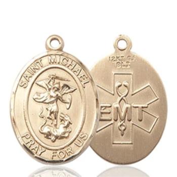 St. Michael Air Force Medal - 14K Gold - 3/4 Inch Tall x 1/2 Inch Wide