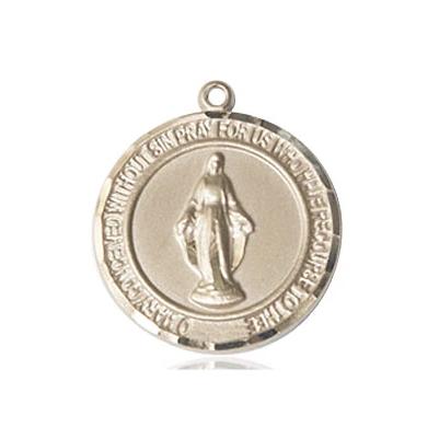 Miraculous Medal Necklace - 14K Gold Filled - 3/4 Inch Tall by 5/8 Inch Wide with 24" Chain