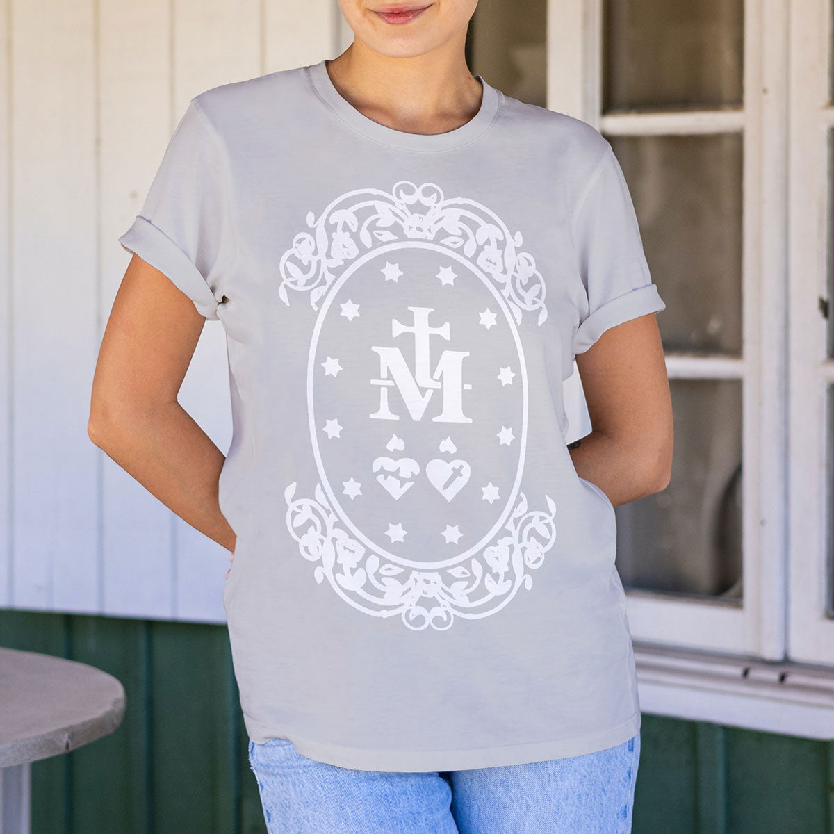Miraculous Medal Symbol Catholic T Shirt Christian Catholic Shop miraculous-medal-symbol-catholic-t-shirt-christian-catholic-shop