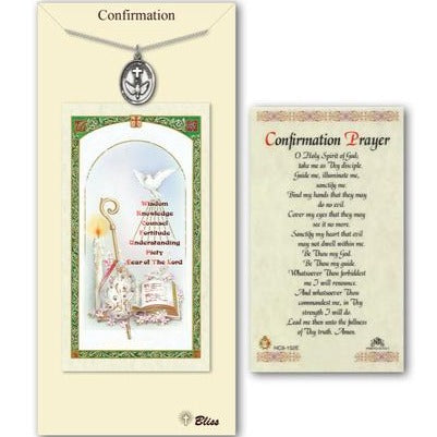 Confirmation Catholic Medal With Prayer Card - Pewter