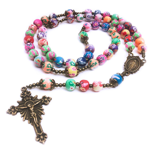 Catholic Heirlooms Miraculous Medal Colorful Rosary