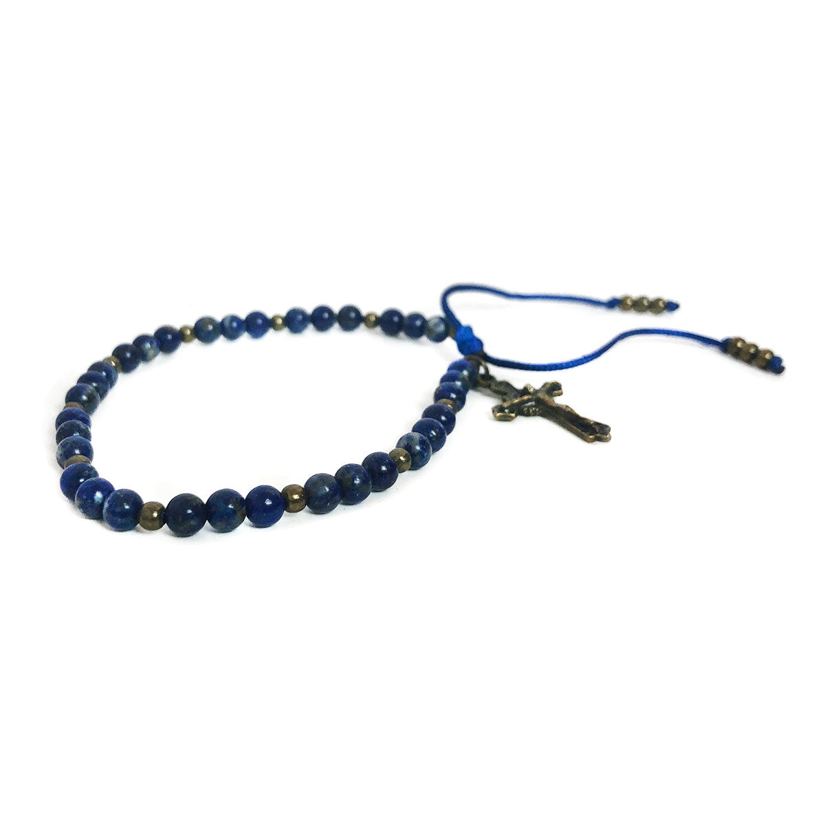 Our Lady of Guadalupe Necklace for Women Bead Necklace with Lapis Lazuli Stone Bead Bracelet with Crucifix Set by DALIA LORRAINE