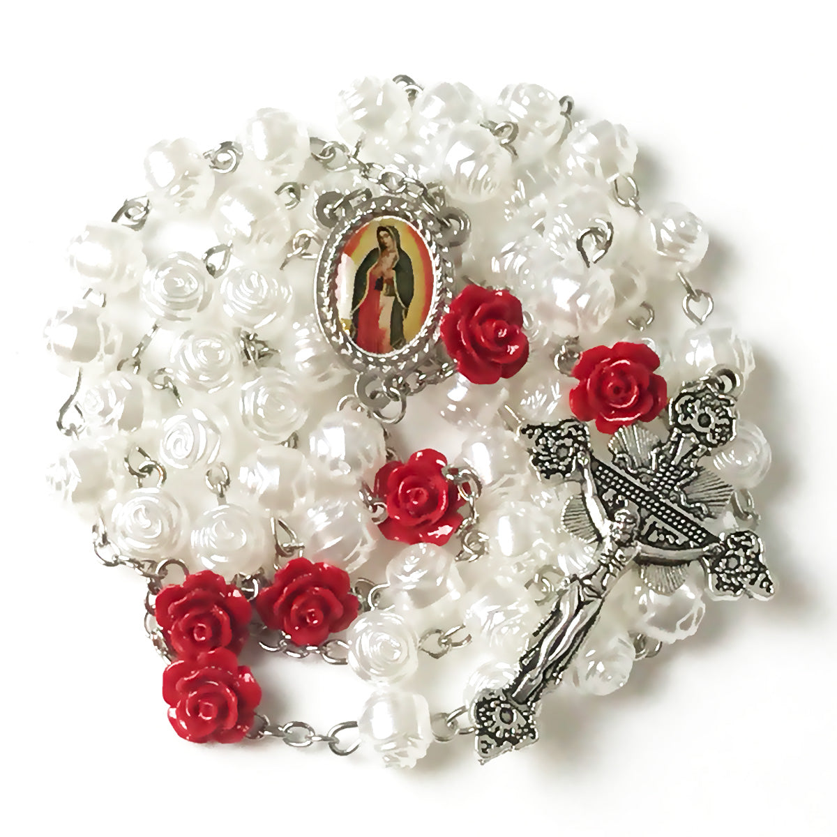 Our Lady Of Guadalupe Pearl Rose Rosary