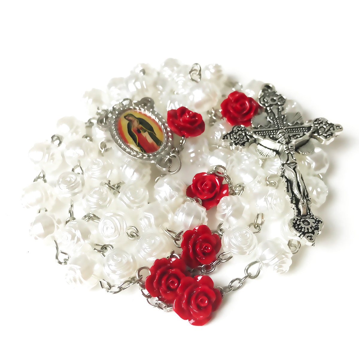 Our Lady Of Guadalupe Pearl Rose Rosary