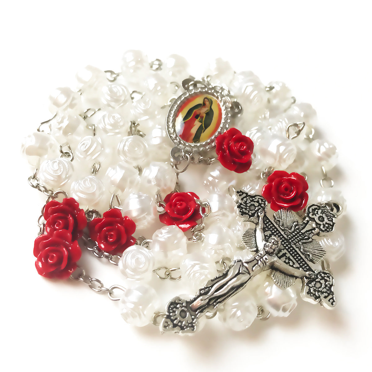 Our Lady Of Guadalupe Pearl Rose Rosary