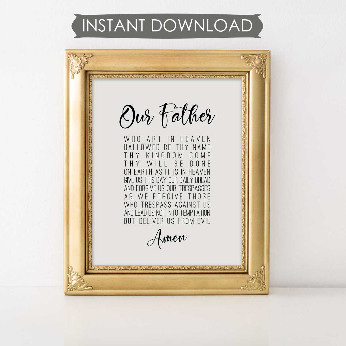 Our Father Prayer INSTANT DOWNLOAD Printable Wall Art – Christian Catholic Shop our-father-prayer-instant-download-printable-wall-art-christian-catholic-shop
