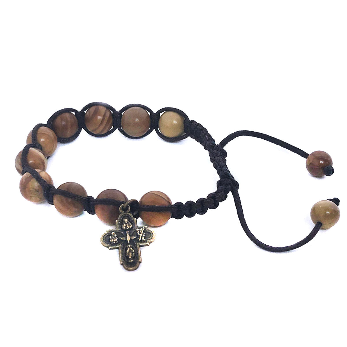 Padre Pio Wood and Stone Rosary and Rosary Bracelet Set by Catholic Heirlooms