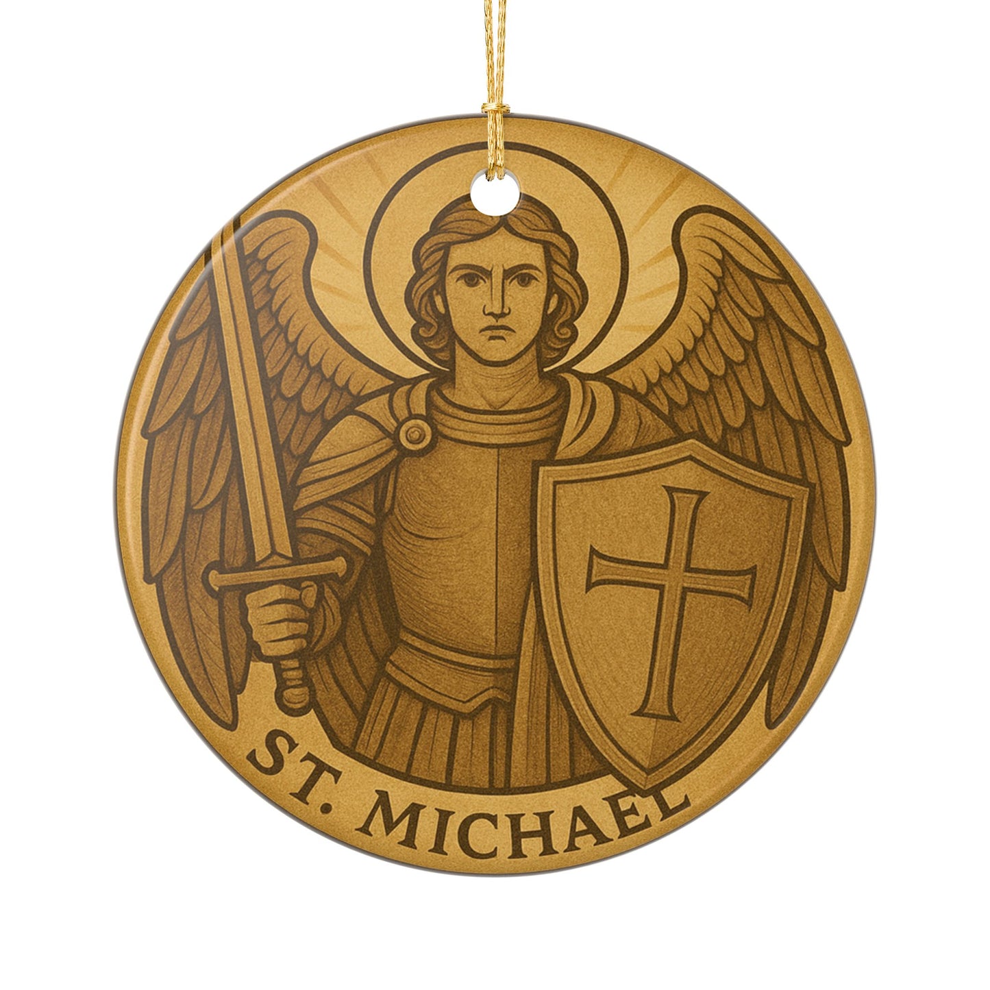 St. Michael Ceramic Christmas Ornament (2-Sided)