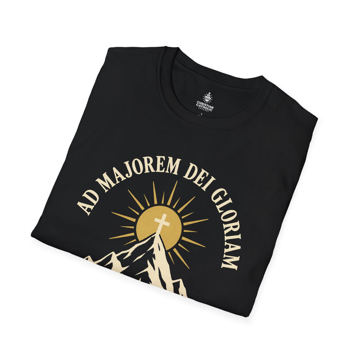 Christian Mountain T-Shirt — "Ad Majorem Dei Gloriam" Faith Graphic Tee