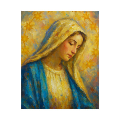 Virgin Mary Impressionist Art – Catholic Rolled Poster | 5x7, 8x10, 11x14, 16x20 Sizes