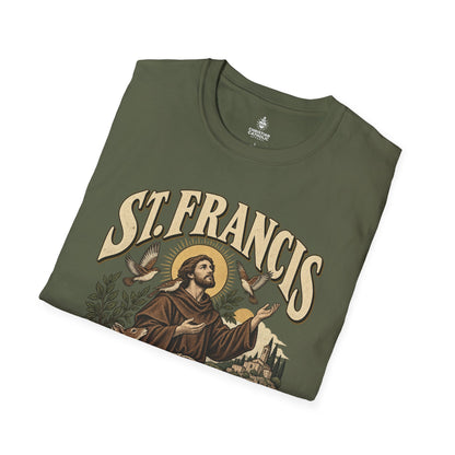 St. Francis T-Shirt — 'My God and My All' Religious Prayer Tee