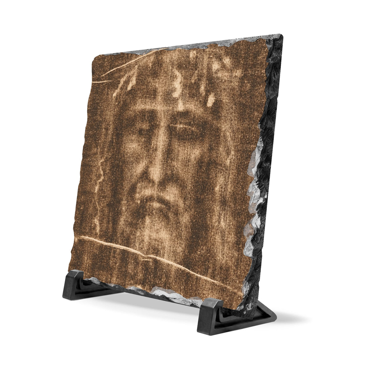 Religious Slate Plaque - Shroud of Turin Face of Jesus Desktop Devotional